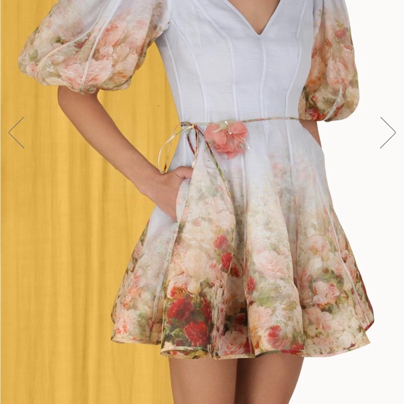 ZIMMERMANN Brand New Luminosity Flip Organza Dress (Silk/Linen) AU 1/US 4-6 - Picture 2 of 12